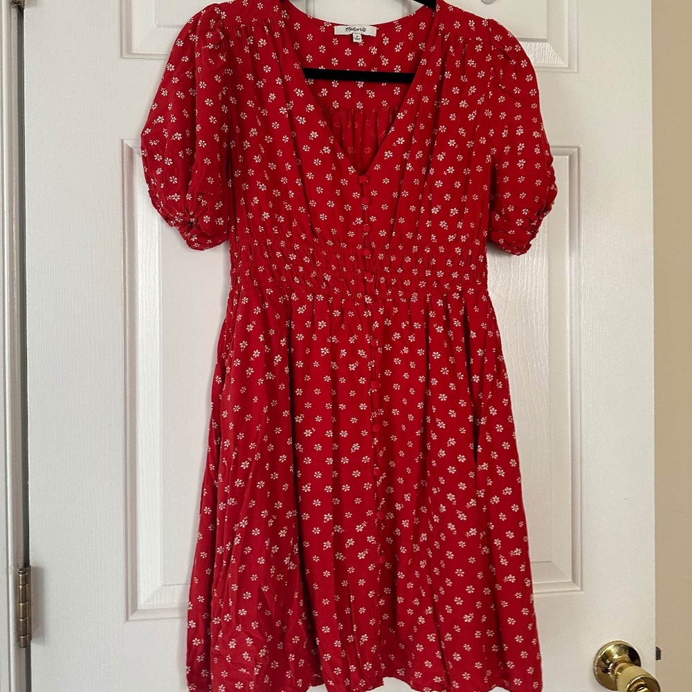Madewell Red Floral Mini Dress
